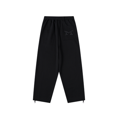 Mertra Split Panel Joggers (Black)