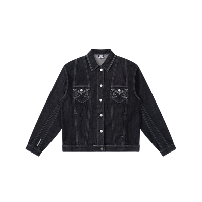Mertra Hardline Denim Jacket (Black / White)